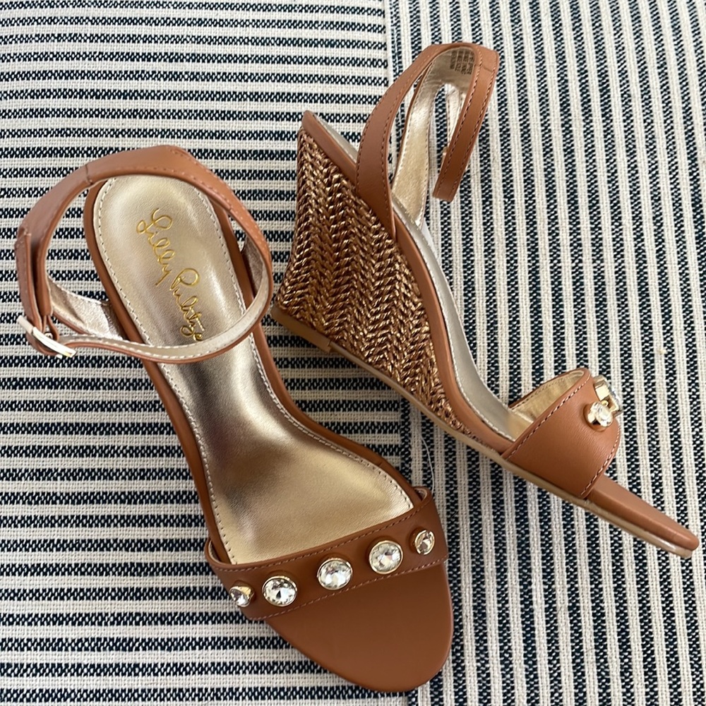 Lilly Pulitzer Natasha Wedge Sandals Size 8- Perfect Summer Sandal🏝